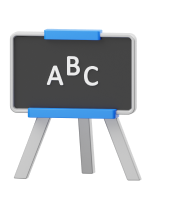 Board with letters A, B and C